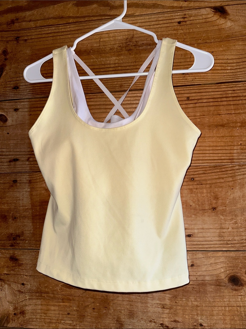 SOLA Yellow Strappy 2 Layered Tank W/bra